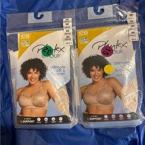 Playtex Women's 18 Hour Ultimate Lift & Support Wireless Bra 4745, 38C Lot of 2
